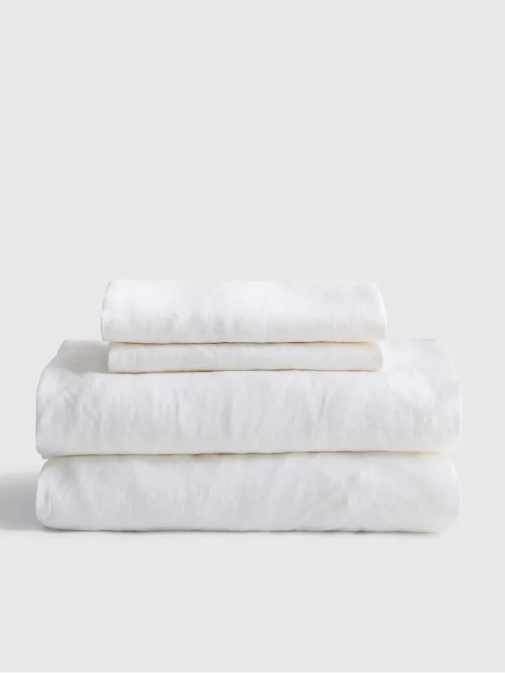 European Linen King Sheet Set - White with Pine Pillowcases - Retail $204